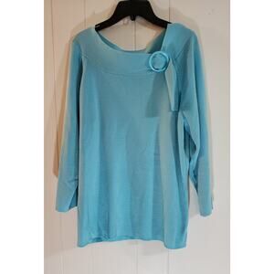 Requirements acrylic knitted 1XL blue knit top